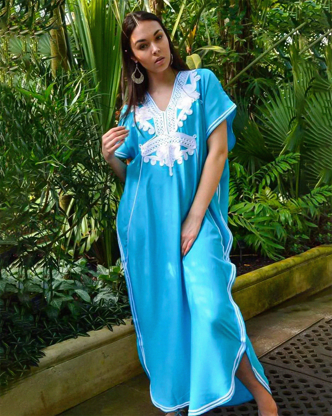 Gandoura – Robe Caftan Chic Décontractée avec Broderie