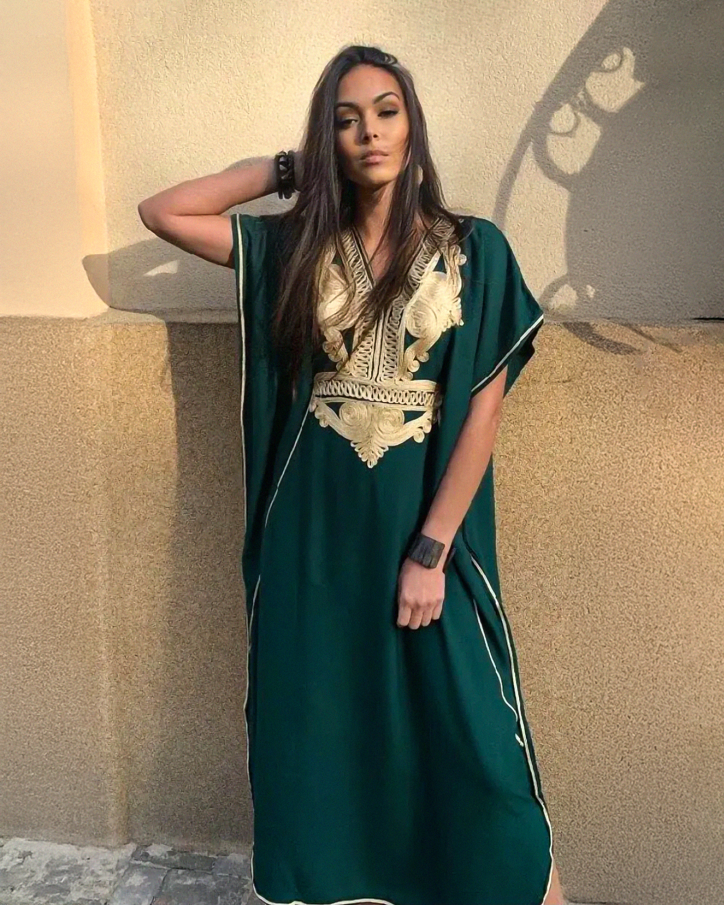 Gandoura – Royal Moroccan Kaftan with Gold Embroidery