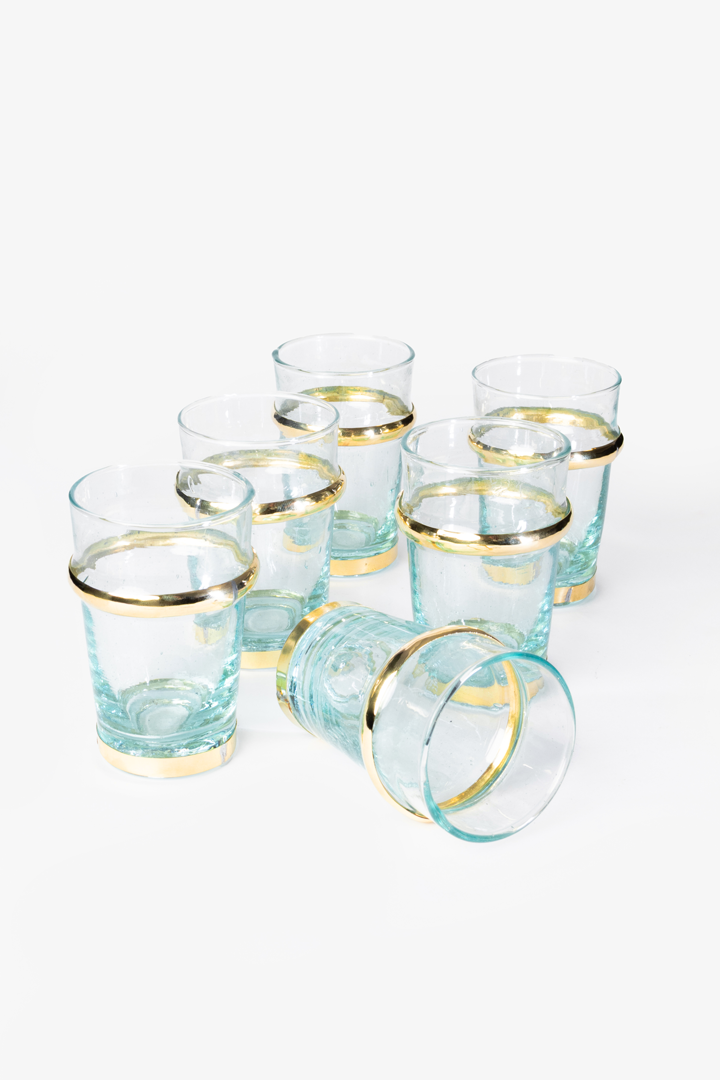 Beldi Deluxe Set – 6 Gold Glasses