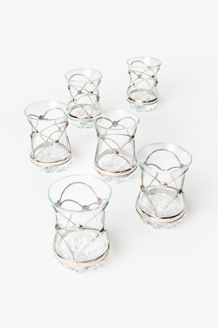 Mimouna Set – 6 Traditional Silver Glasses