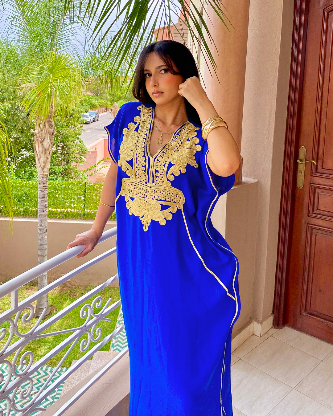 Gandoura – Moroccan Chic Kaftan Dress with Gold Embroidery