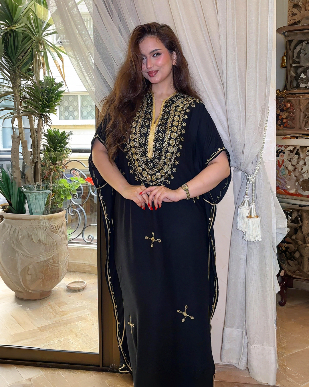 Gandoura – Oversized Boho Embroidered Kaftan Dress