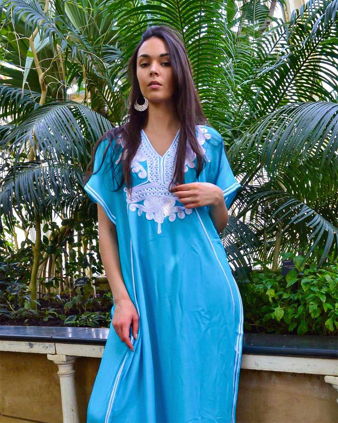 Gandoura – Robe Caftan Chic Décontractée avec Broderie