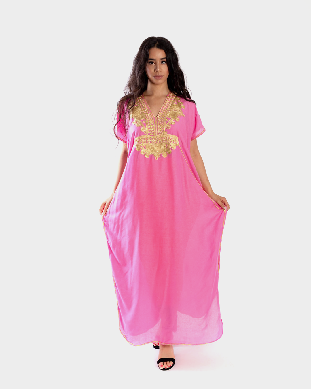 Gandoura – Robe Marocaine Chic avec Broderie Dorée
