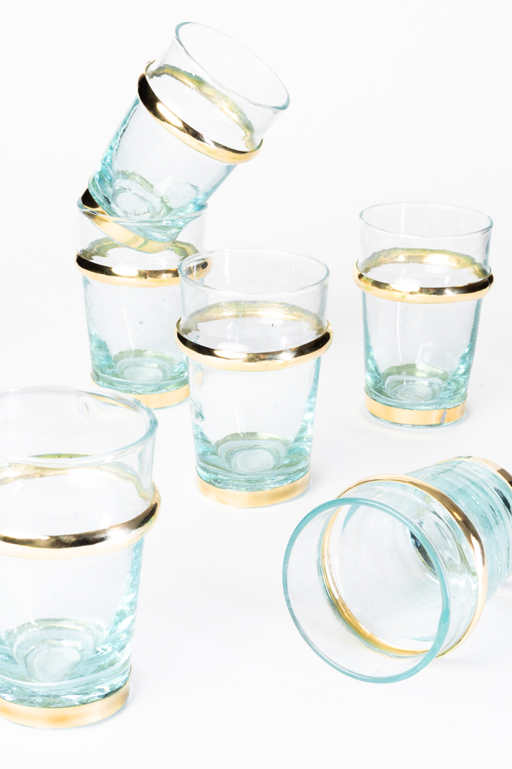 Beldi Deluxe Set – 6 Gold Glasses