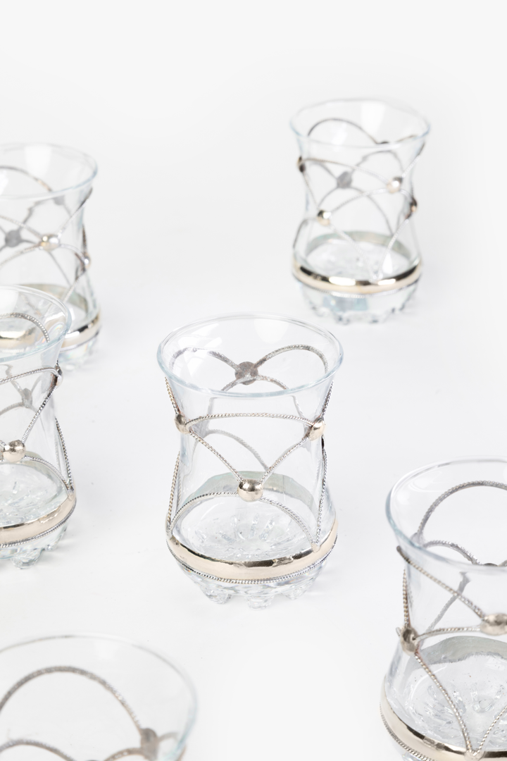 Mimouna Set – 6 Traditional Silver Glasses