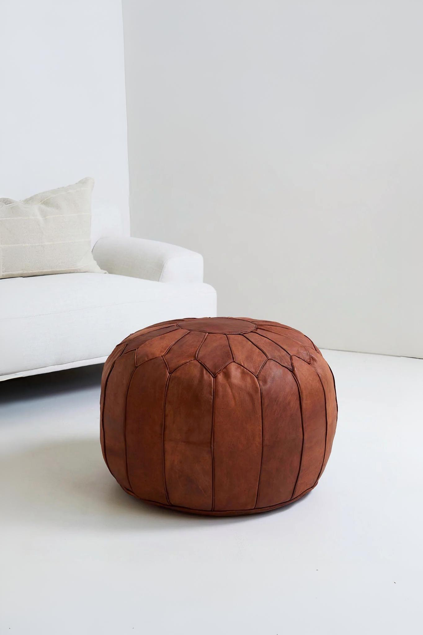 Moroccan Deluxe Leather Pouf