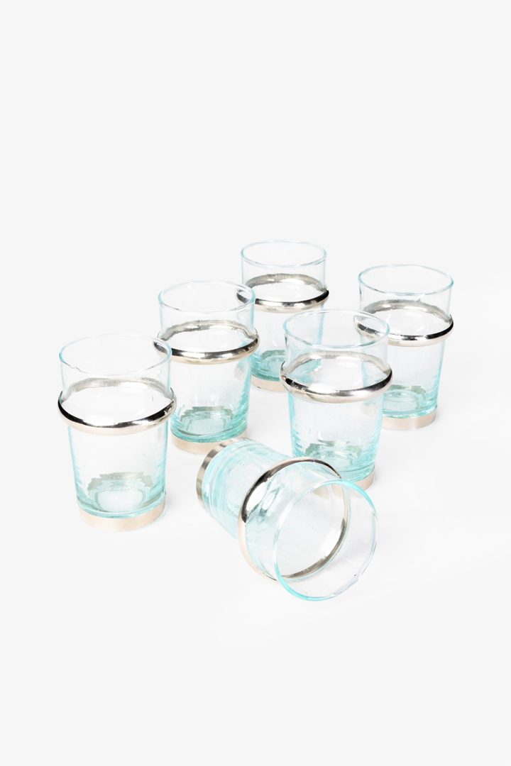 Beldi Deluxe Set – 6 Silver Glasses