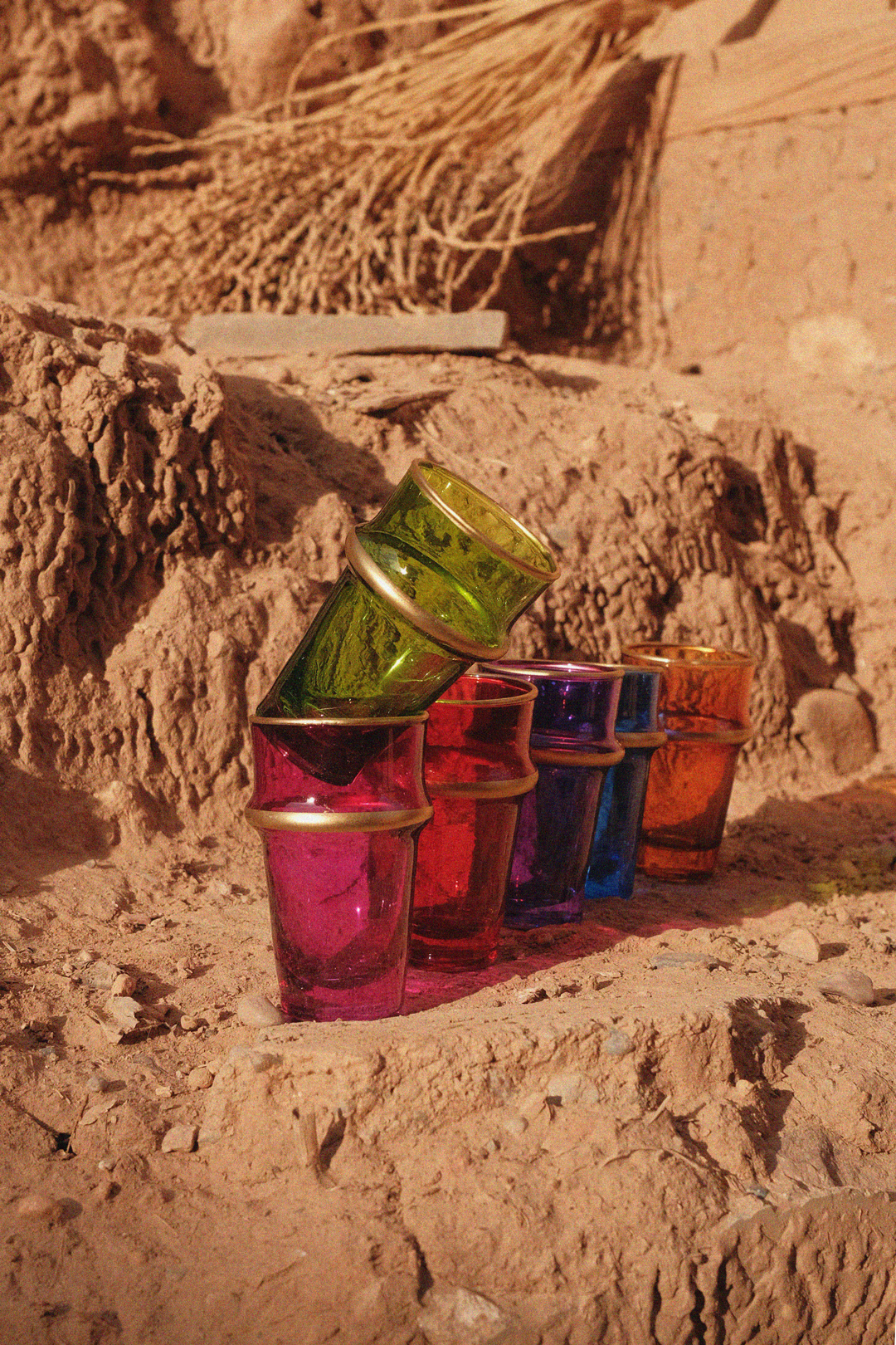 Colorful Set – 6 Multicolored Beldi Glasses