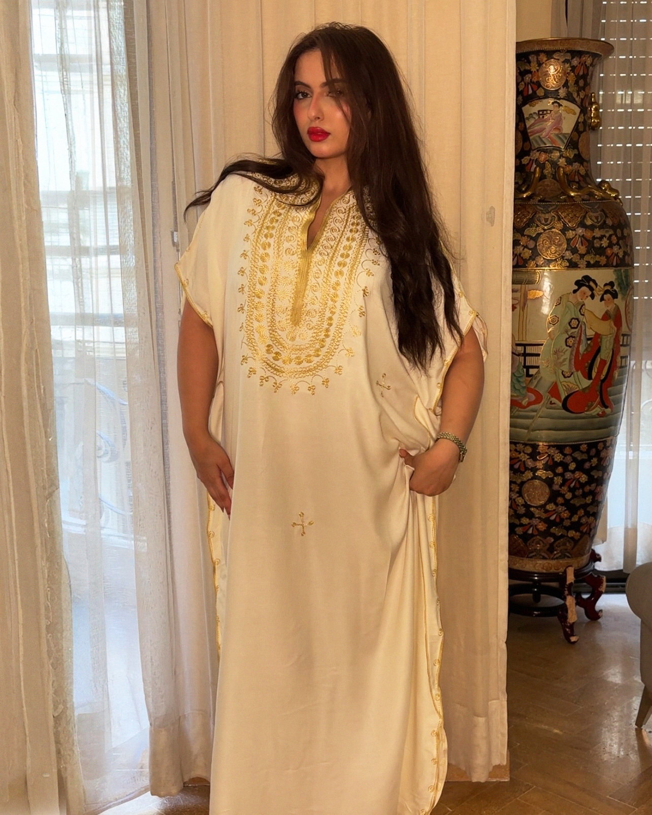 Gandoura – Robe Kaftan Oversize Brodée Berbère