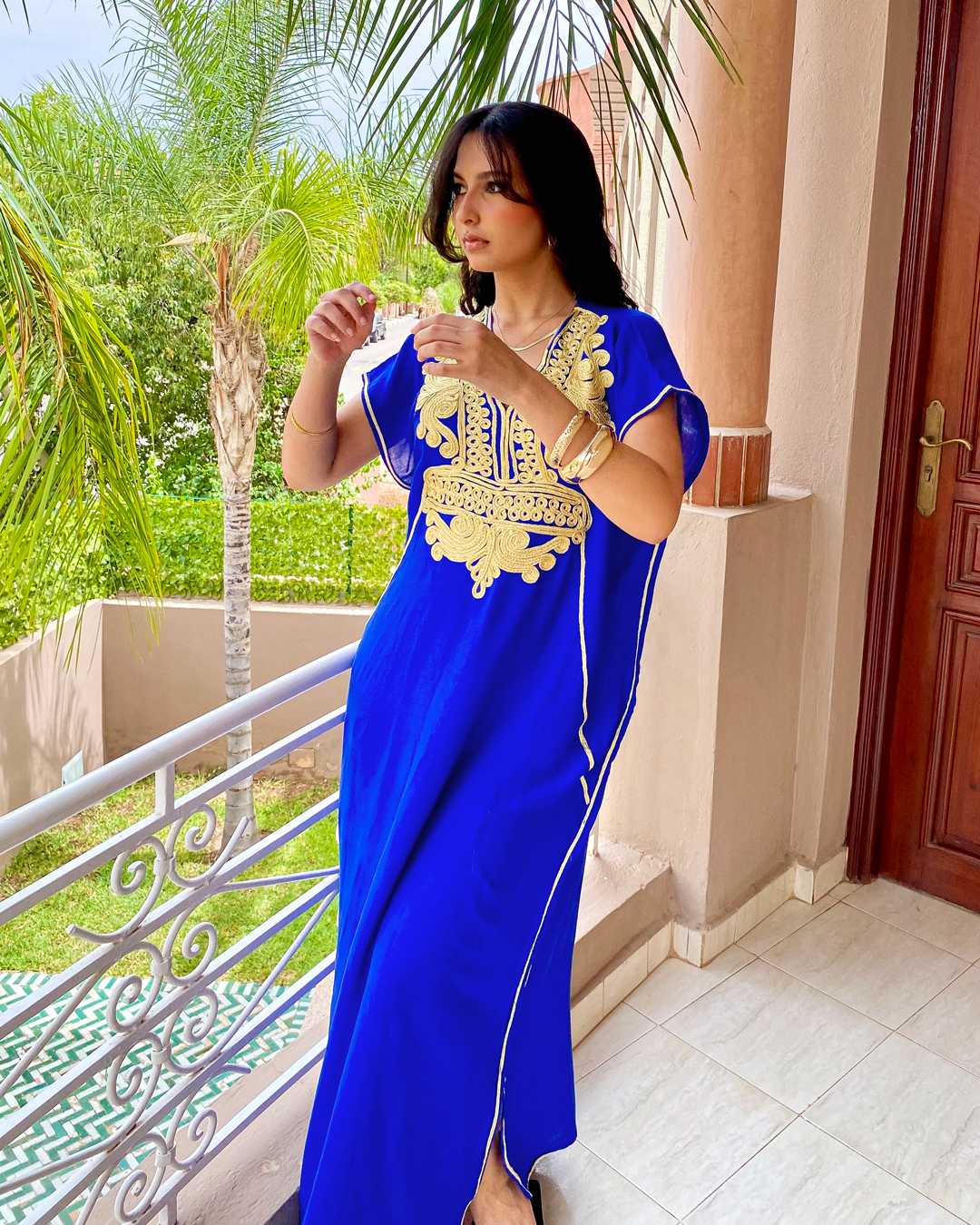Gandoura – Moroccan Chic Kaftan Dress with Gold Embroidery