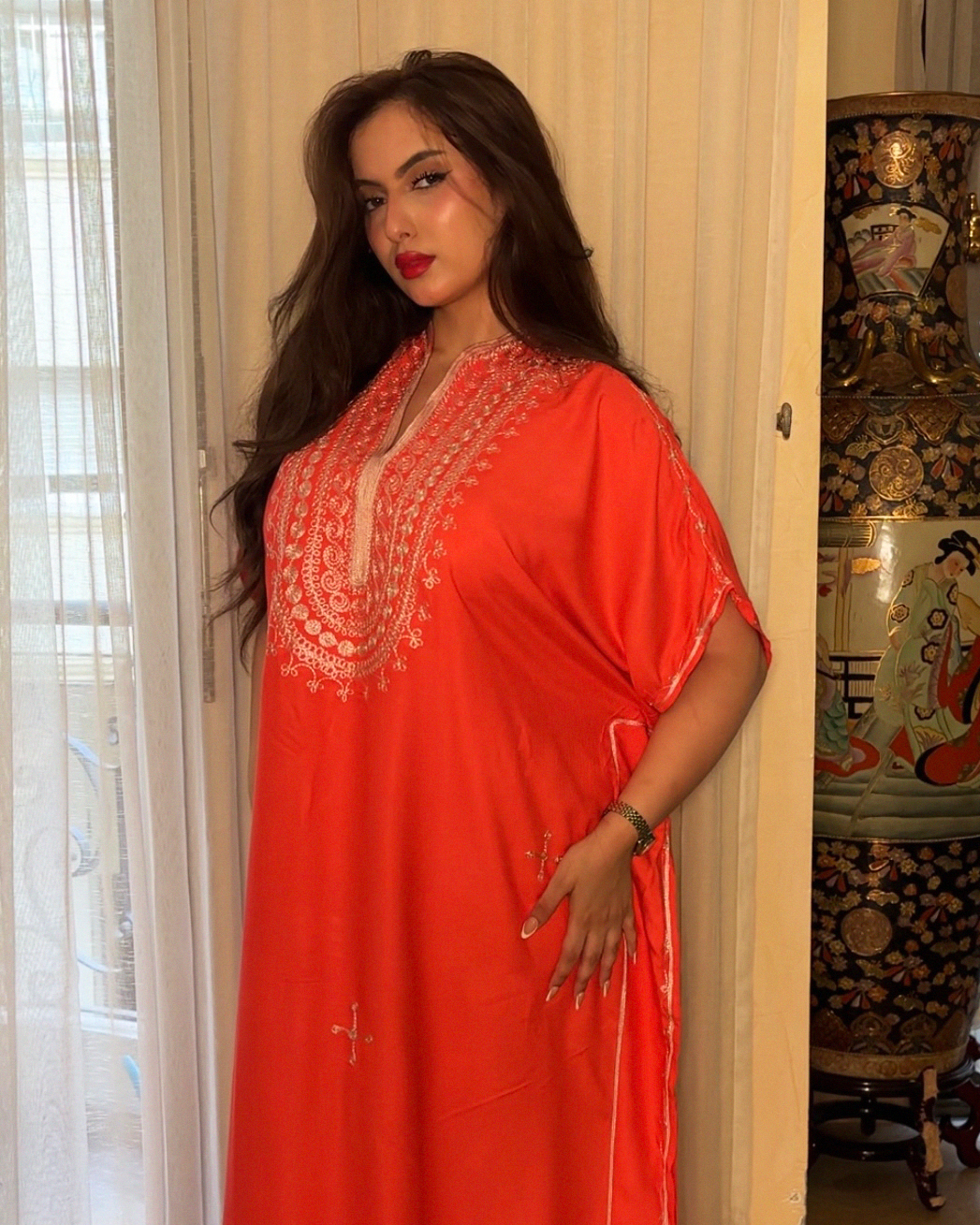 Gandoura – Robe Kaftan Oversize Brodée Berbère