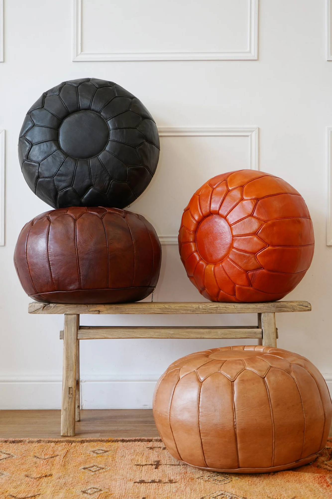Moroccan Deluxe Leather Pouf