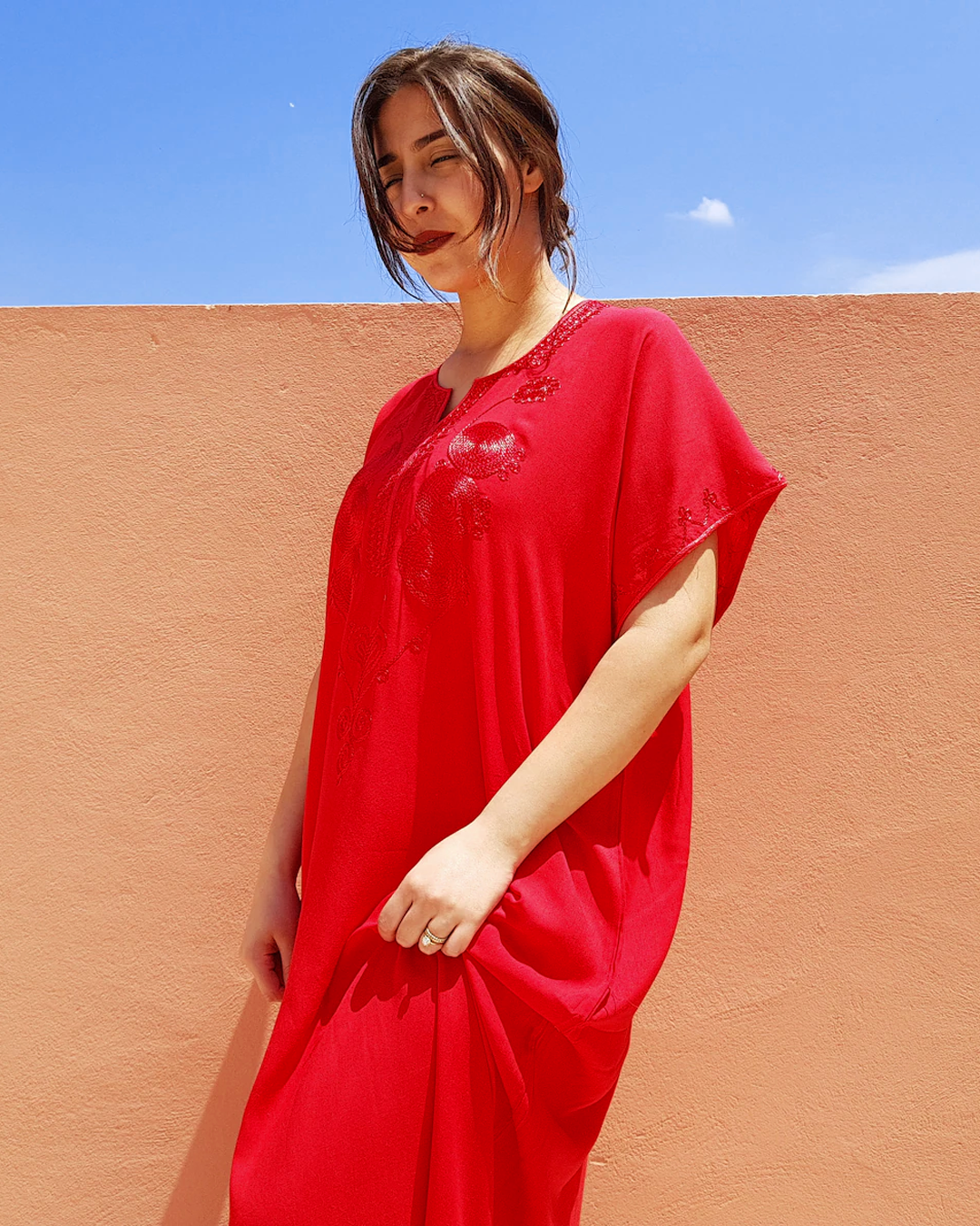 Gandoura Marrakchiya – Elegant Embroidered Kaftan Dress