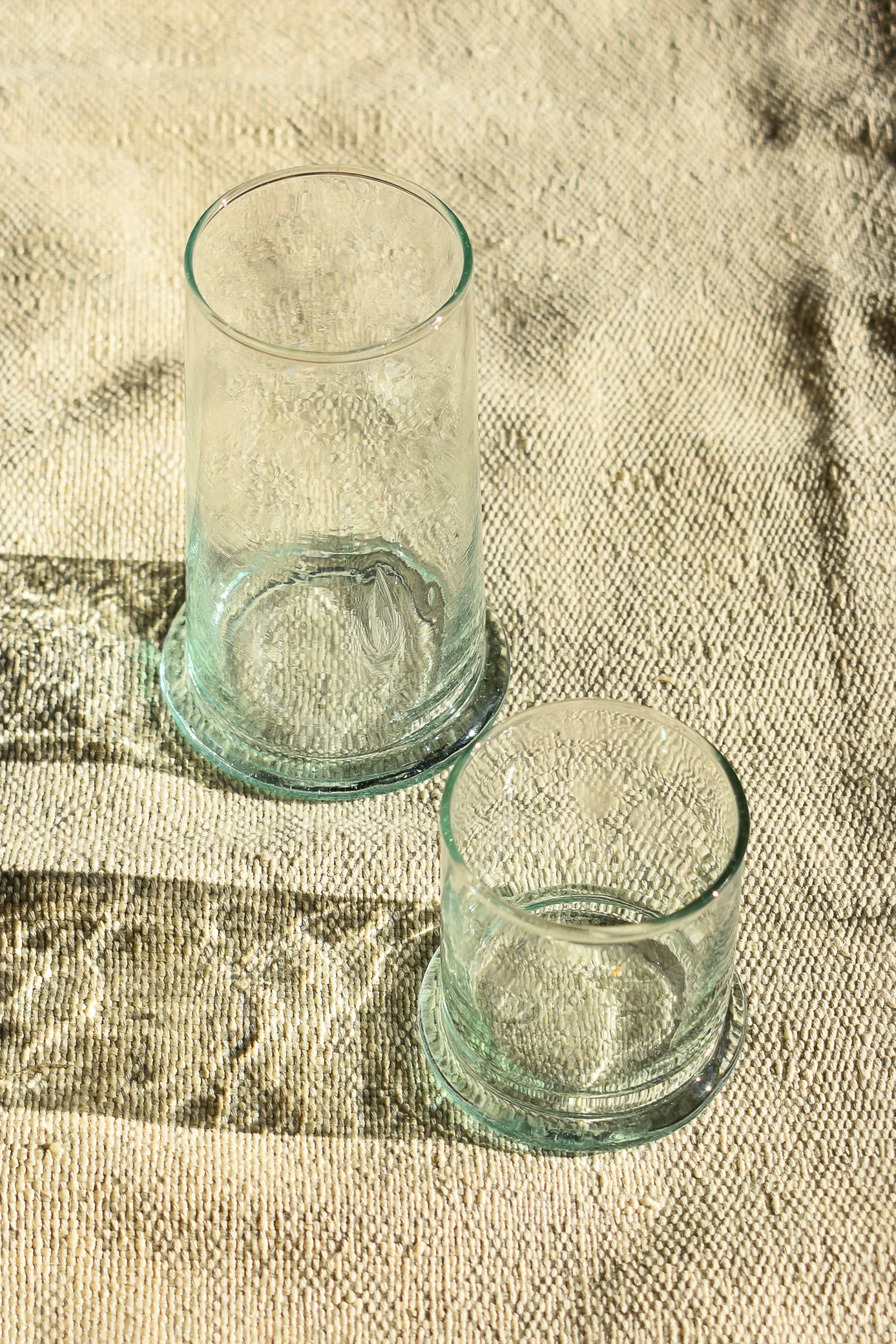 Set of 6 Moroccan Clear Tumbler Glass with foot