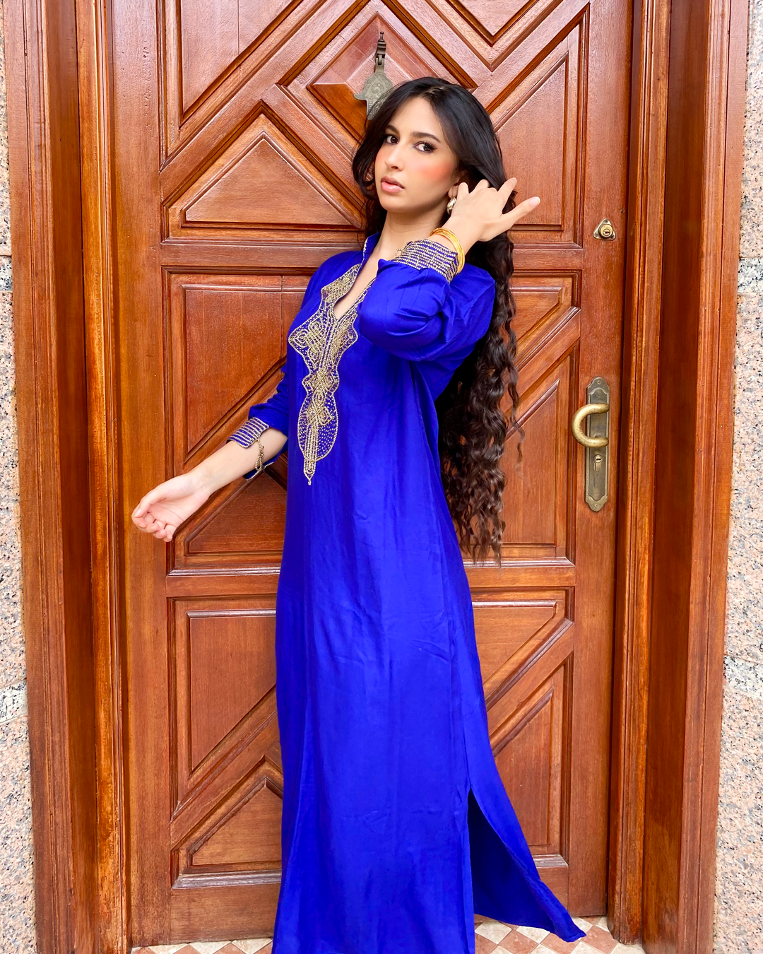 Kaftan – Moroccan Embroidered Dress Tunic with Pearls