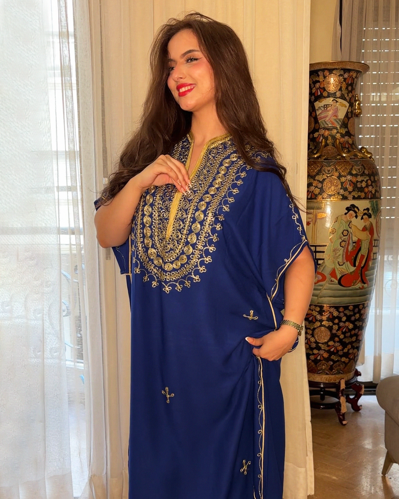 Gandoura – Robe Kaftan Oversize Brodée Berbère