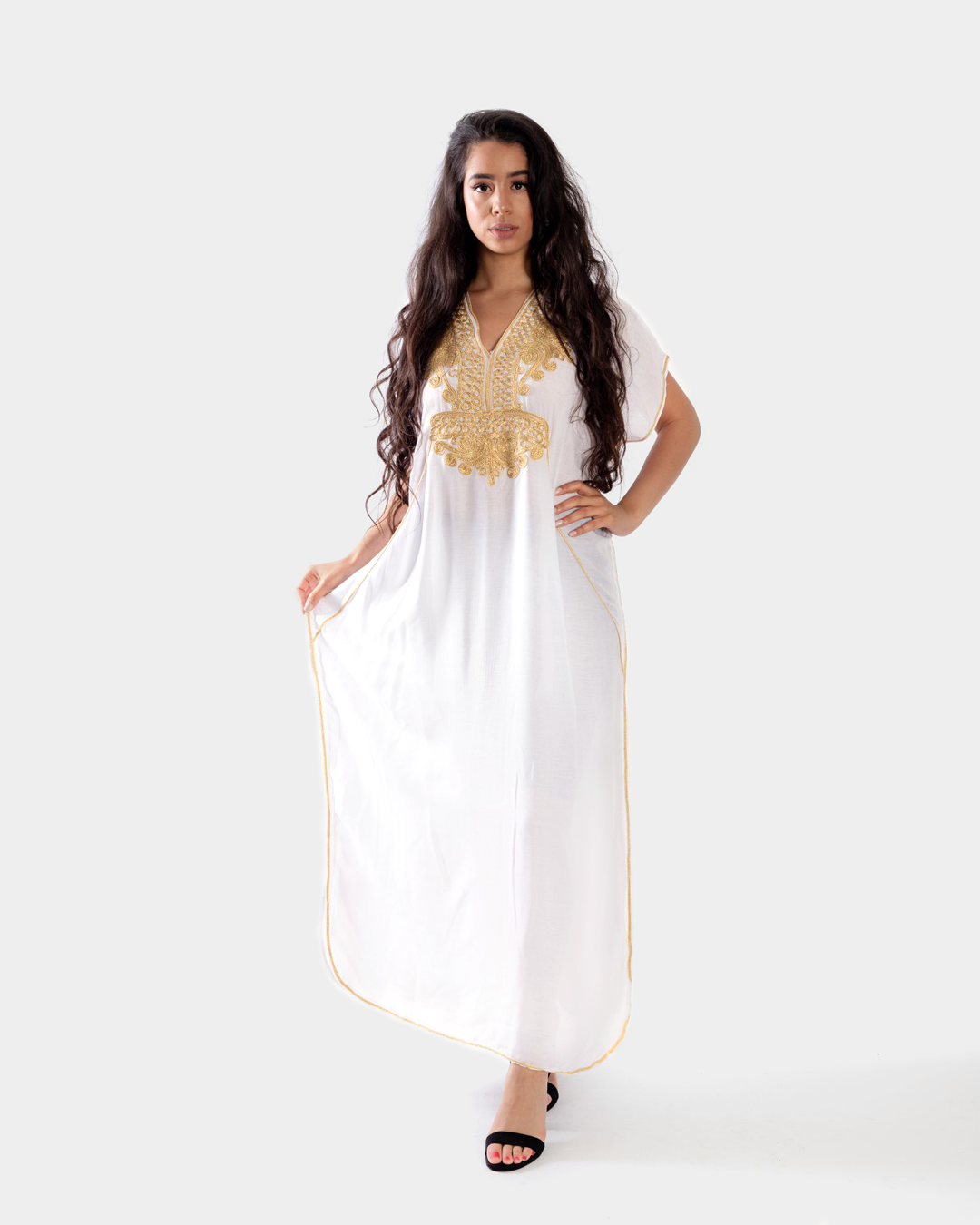 Gandoura – Moroccan Chic Dress Kaftan with Gold Embroidery