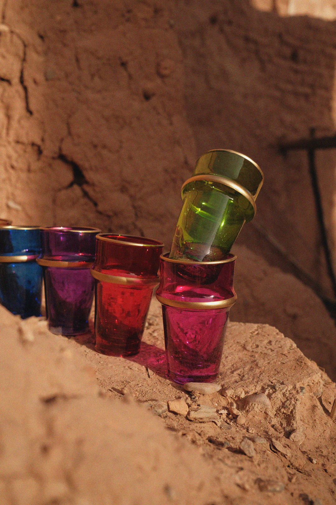 Colorful Set – 6 Multicolored Beldi Glasses