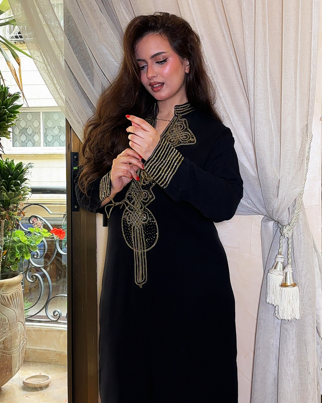 Caftan – Tunique Marocaine Brodée avec Perles