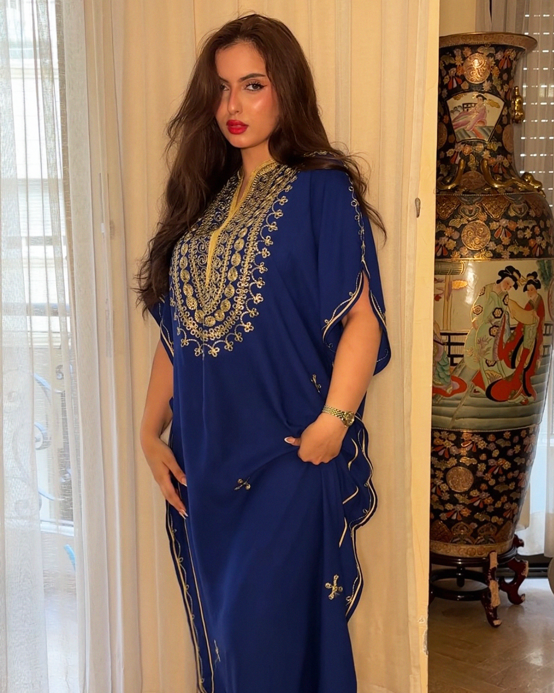 Gandoura – Robe Kaftan Oversize Brodée Berbère