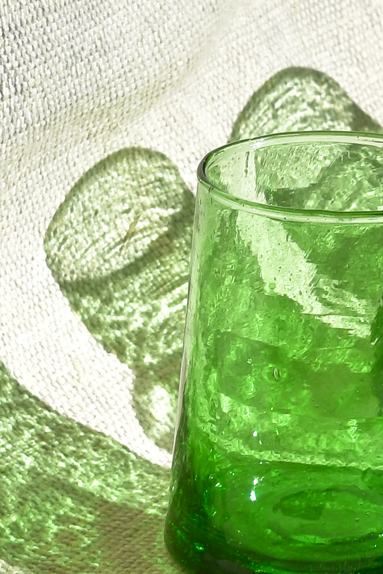 Set of 6 Moroccan Beldi Green Tumbler Glass