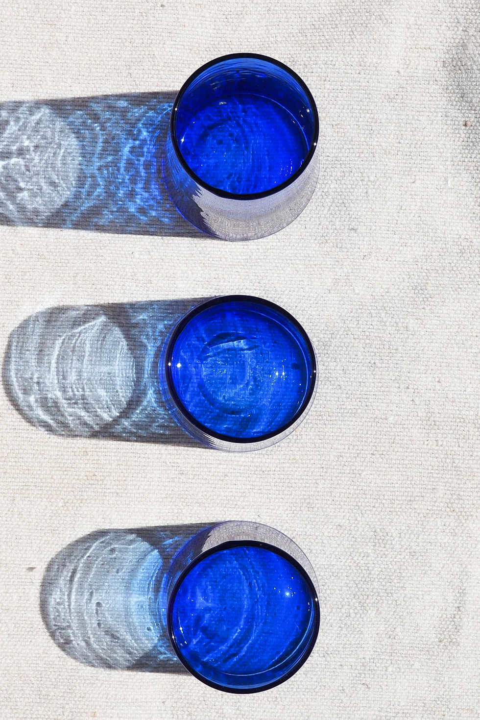 Set of 6 Moroccan Beldi Blue Tumbler Glass