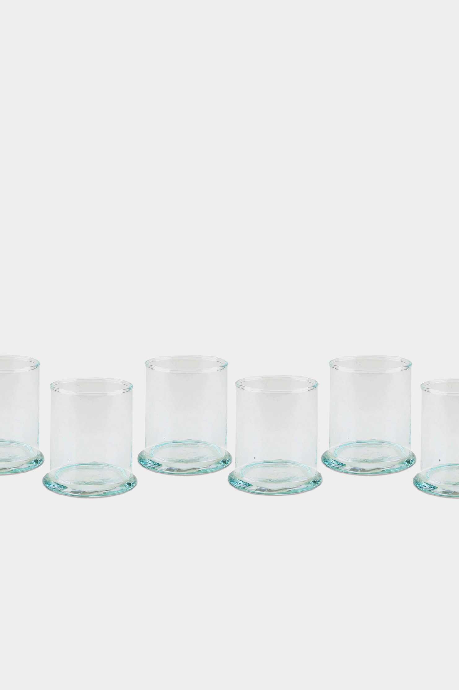 Set of 6 Moroccan Clear Tumbler Glass with foot