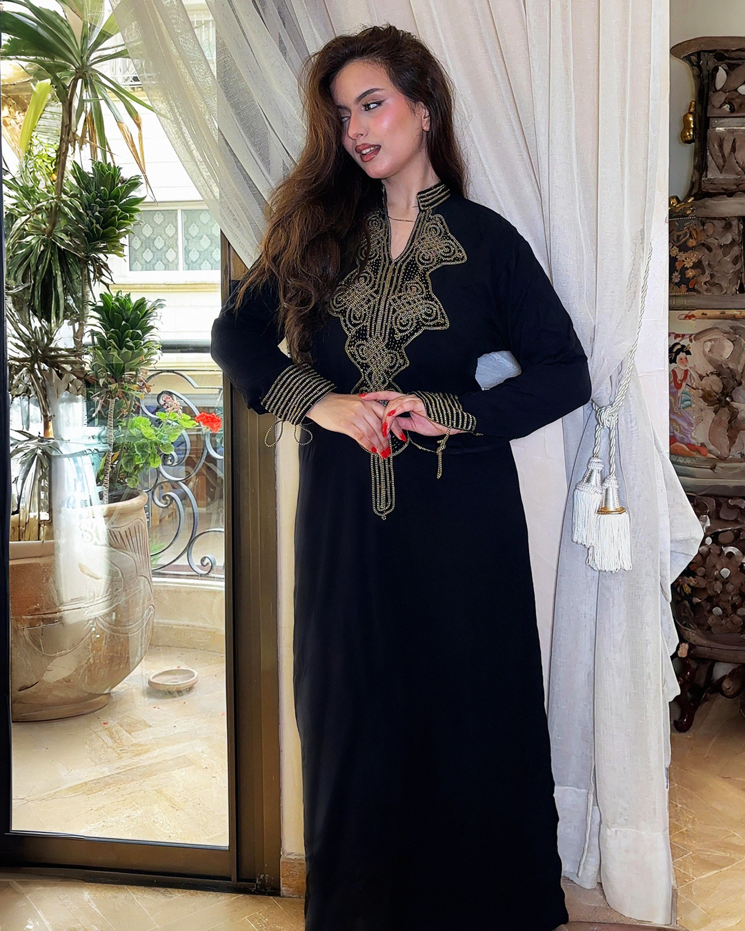 Caftan – Tunique Marocaine Brodée avec Perles