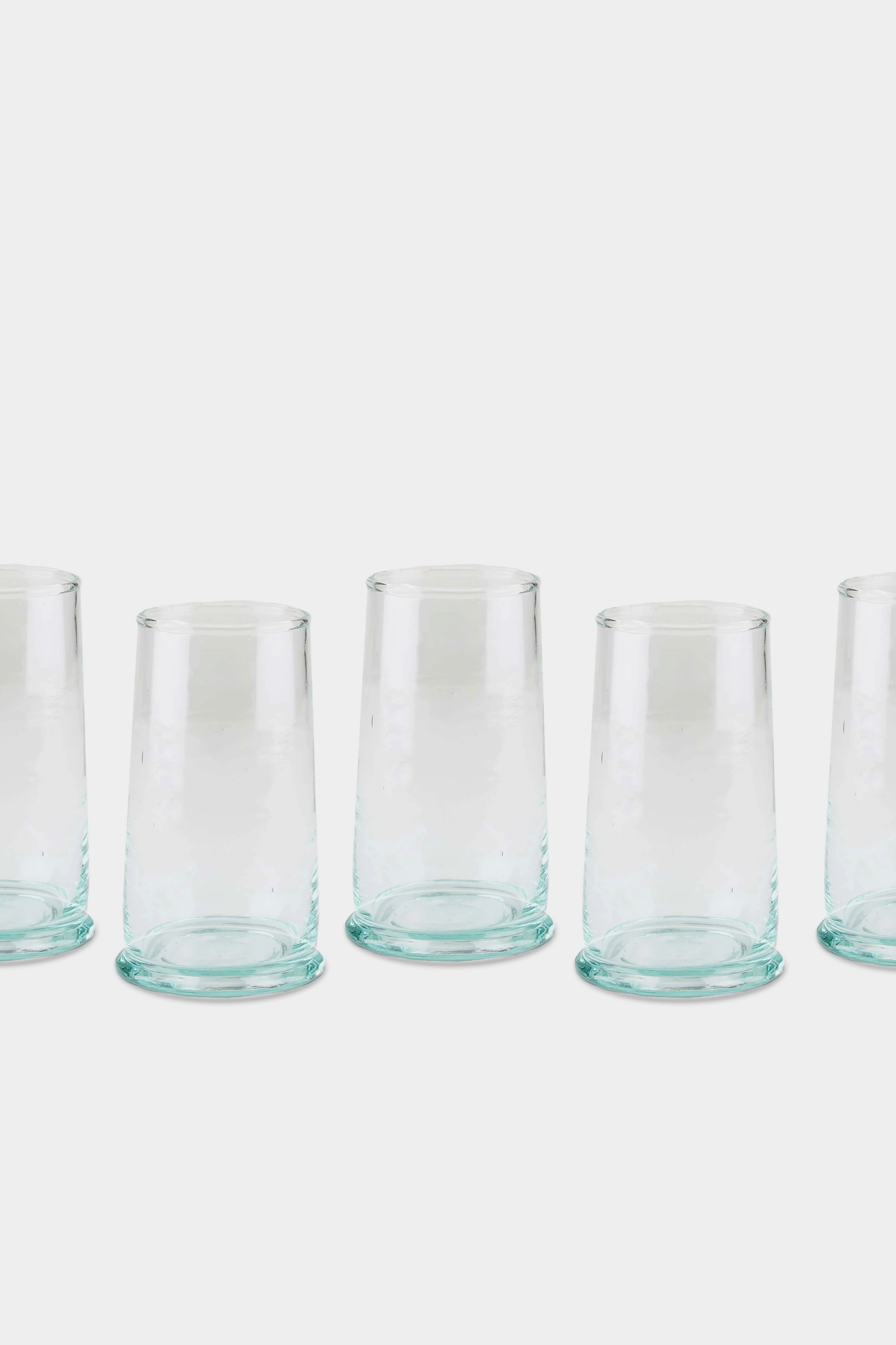 Set of 6 Moroccan Clear Tumbler Glass with foot