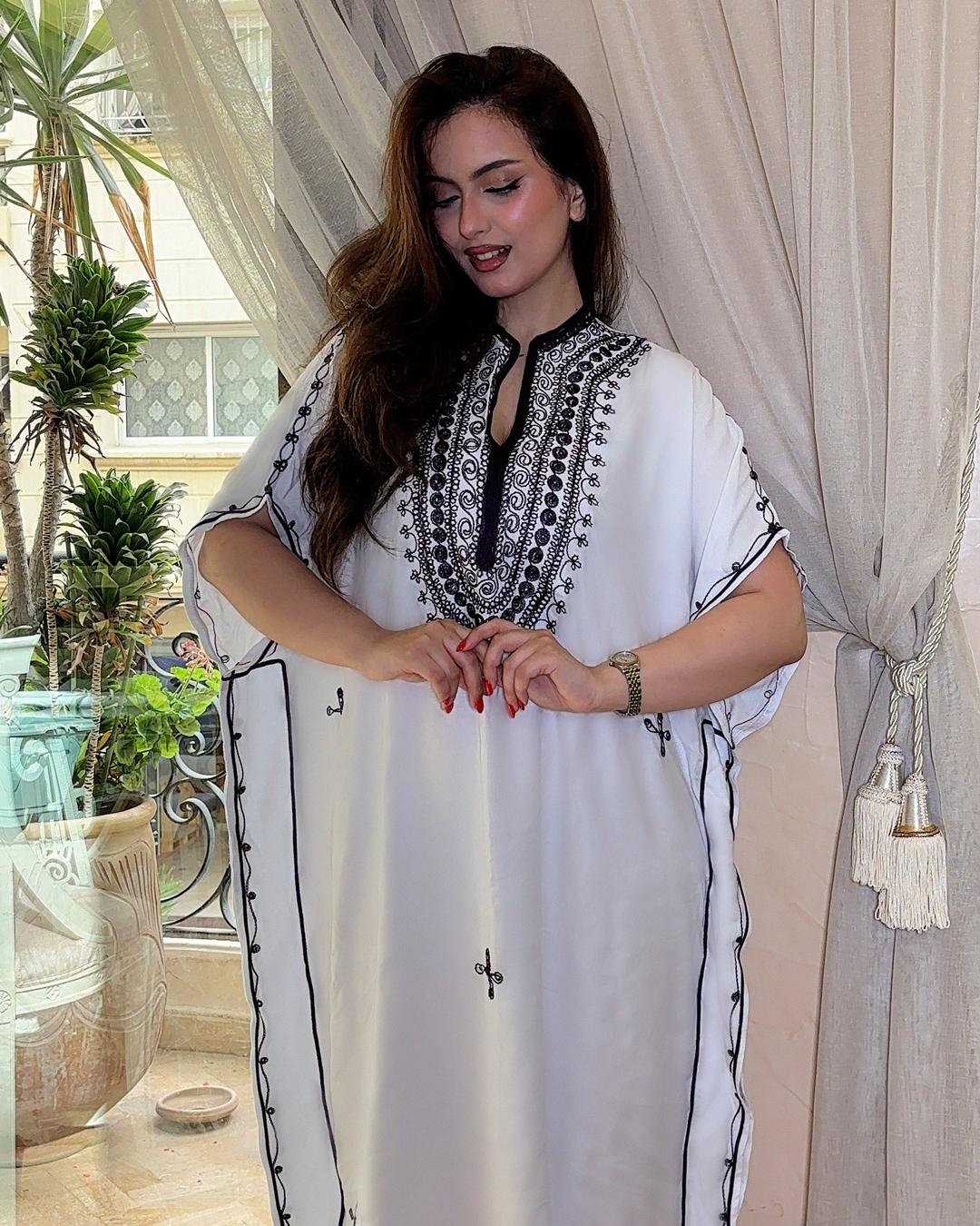 Gandoura – Robe Kaftan Oversize Brodée Berbère