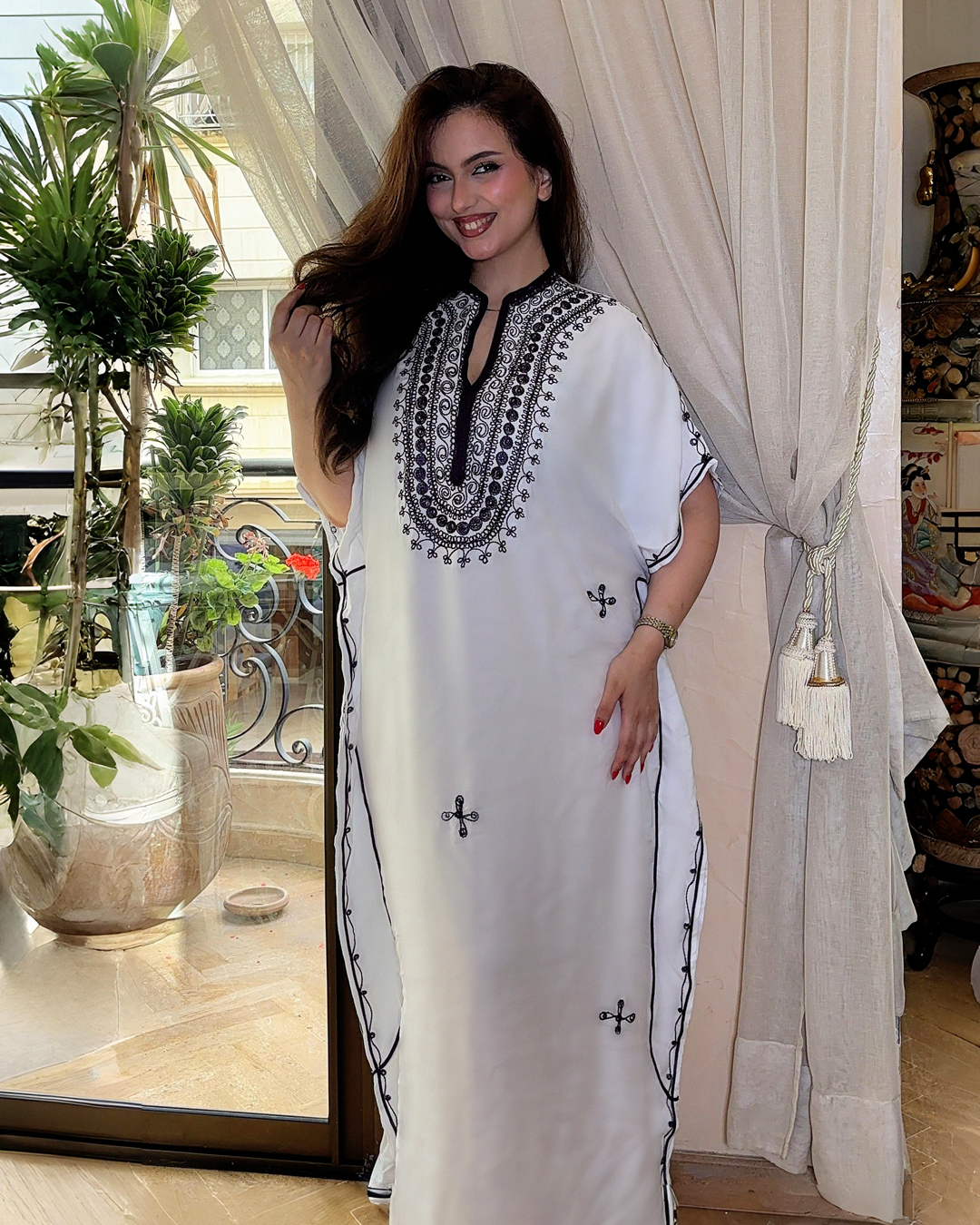 Gandoura – Robe Kaftan Oversize Brodée Berbère