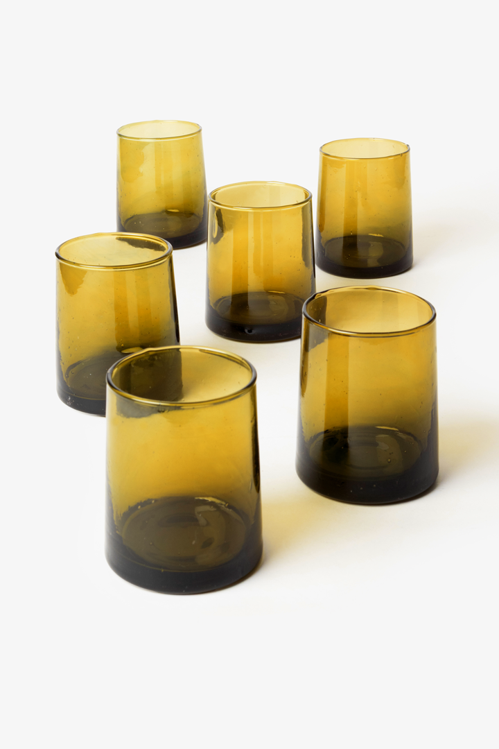 Talia Set – 6 Glasses Amber Flow