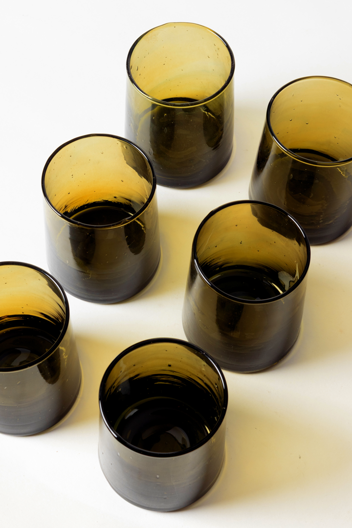 Talia Set – 6 Glasses Amber Flow