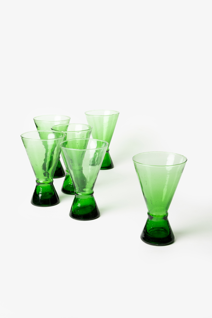 Yasmine Set – 6 Glasses Green Oasis