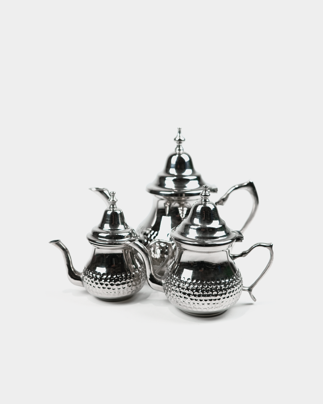 Moroccan Beldi Chasing Teapots in Silver