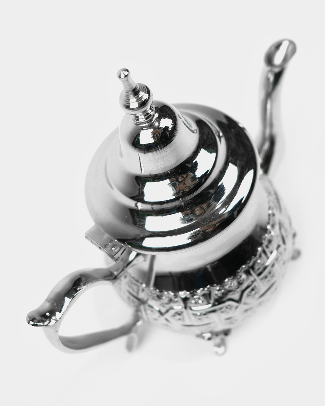 Moroccan Beldi Teapots with Legs in Silver