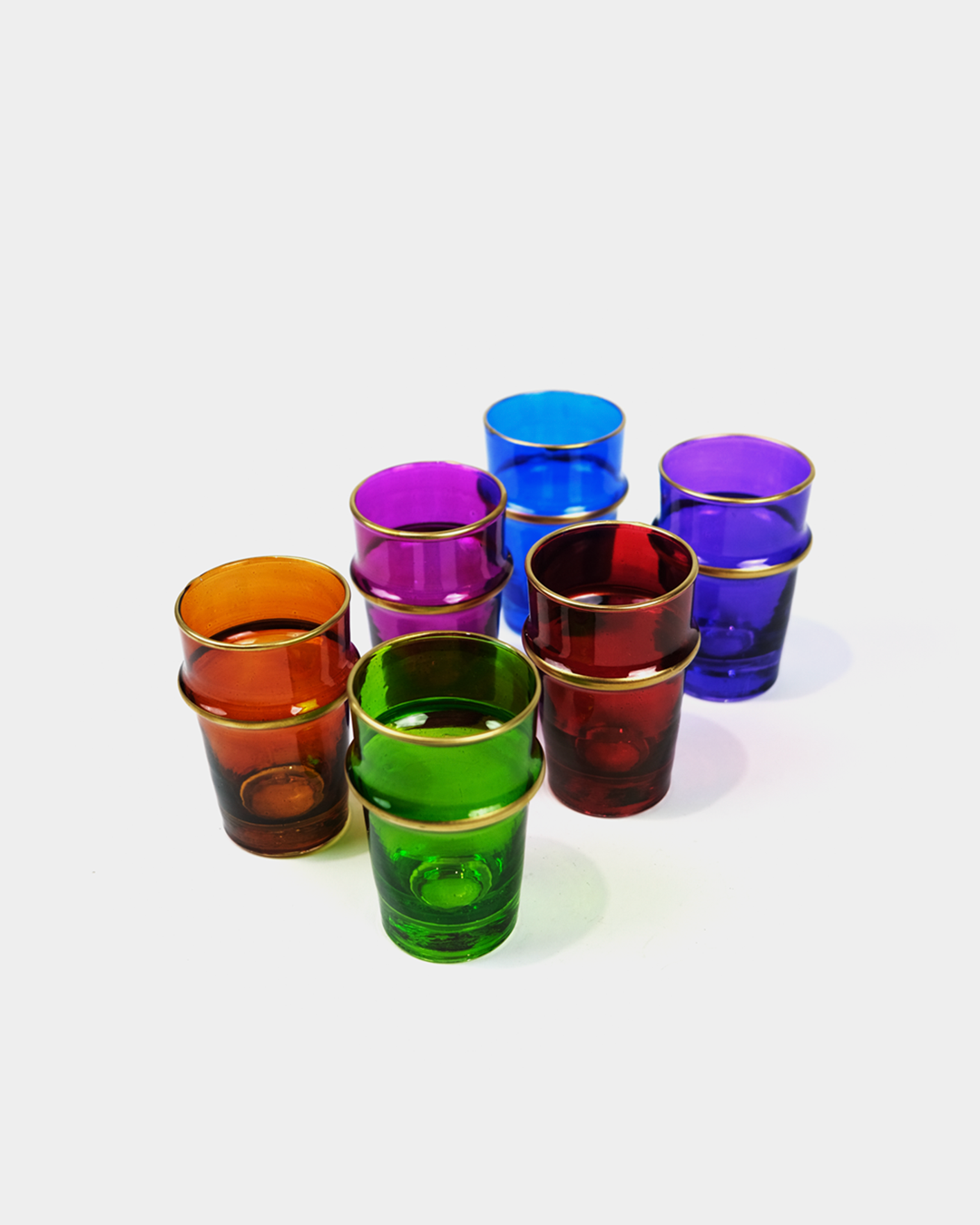Set of 6 Chic Colorful Tea Glasses
