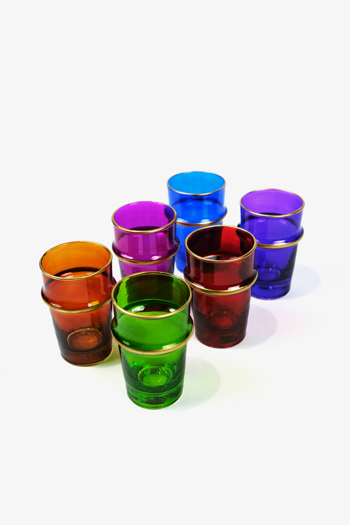 Colorful Set – 6 Multicolored Beldi Glasses