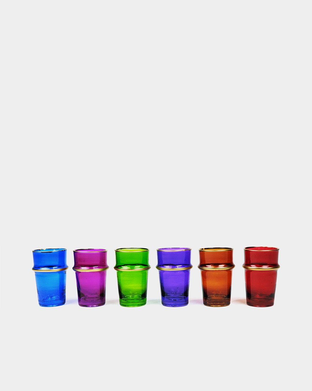 Set of 6 Chic Colorful Tea Glasses