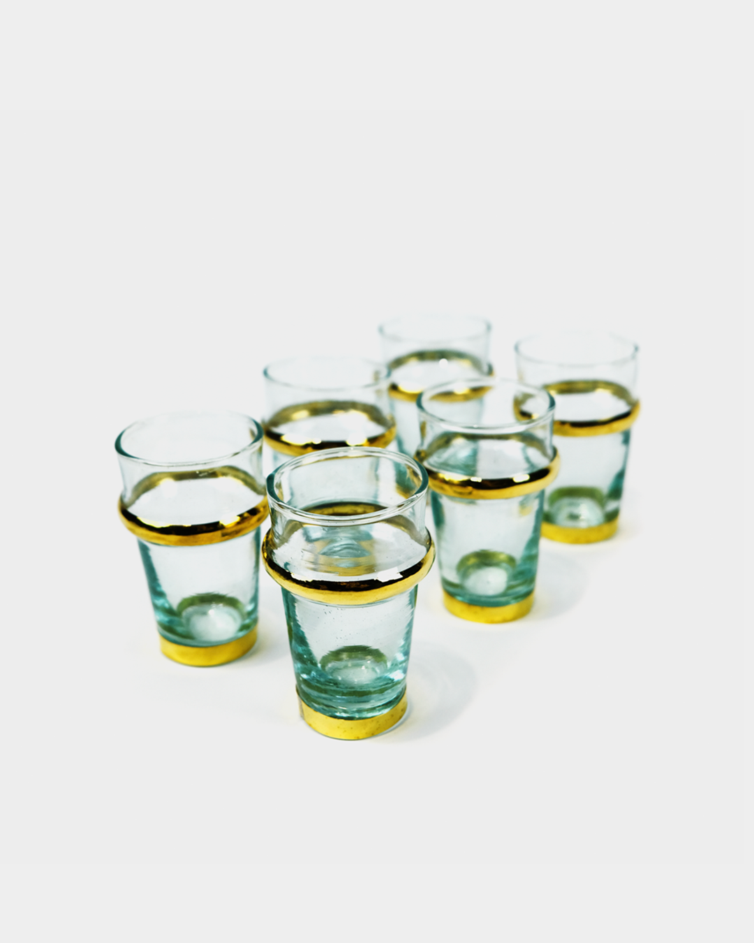 Set 6 Verres à Thé Marocains avec Finitions Dorées