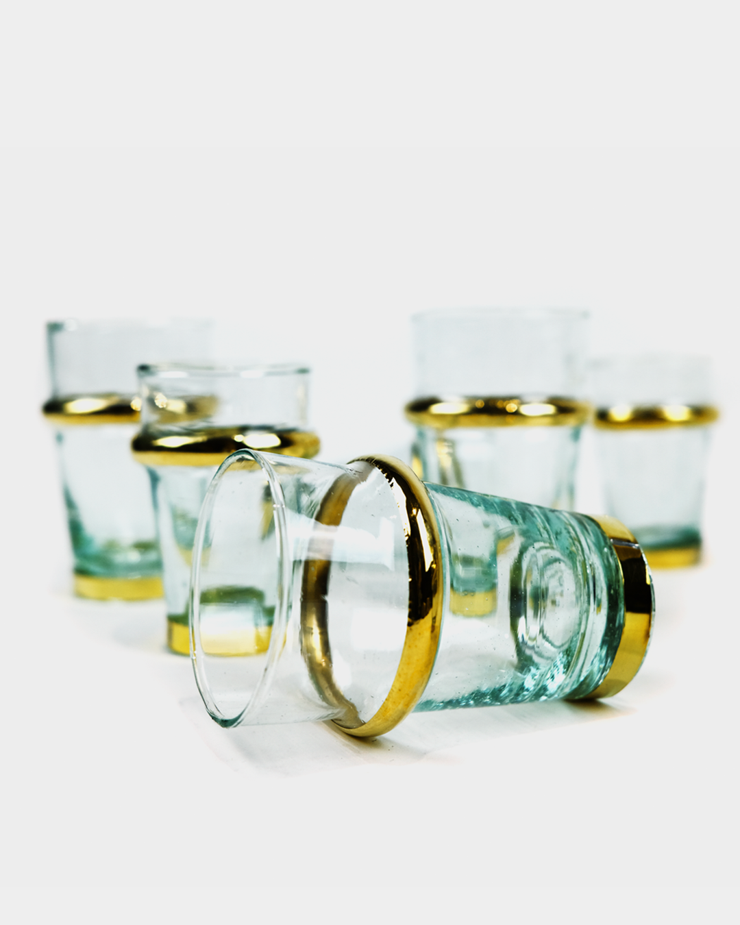 Set 6 Verres à Thé Marocains avec Finitions Dorées