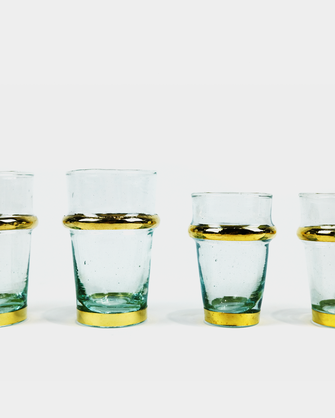 Set 6 Verres à Thé Marocains avec Finitions Dorées