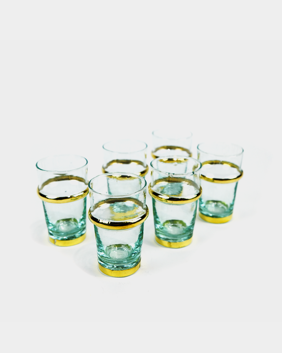 Set 6 Verres à Thé Marocains avec Finitions Dorées