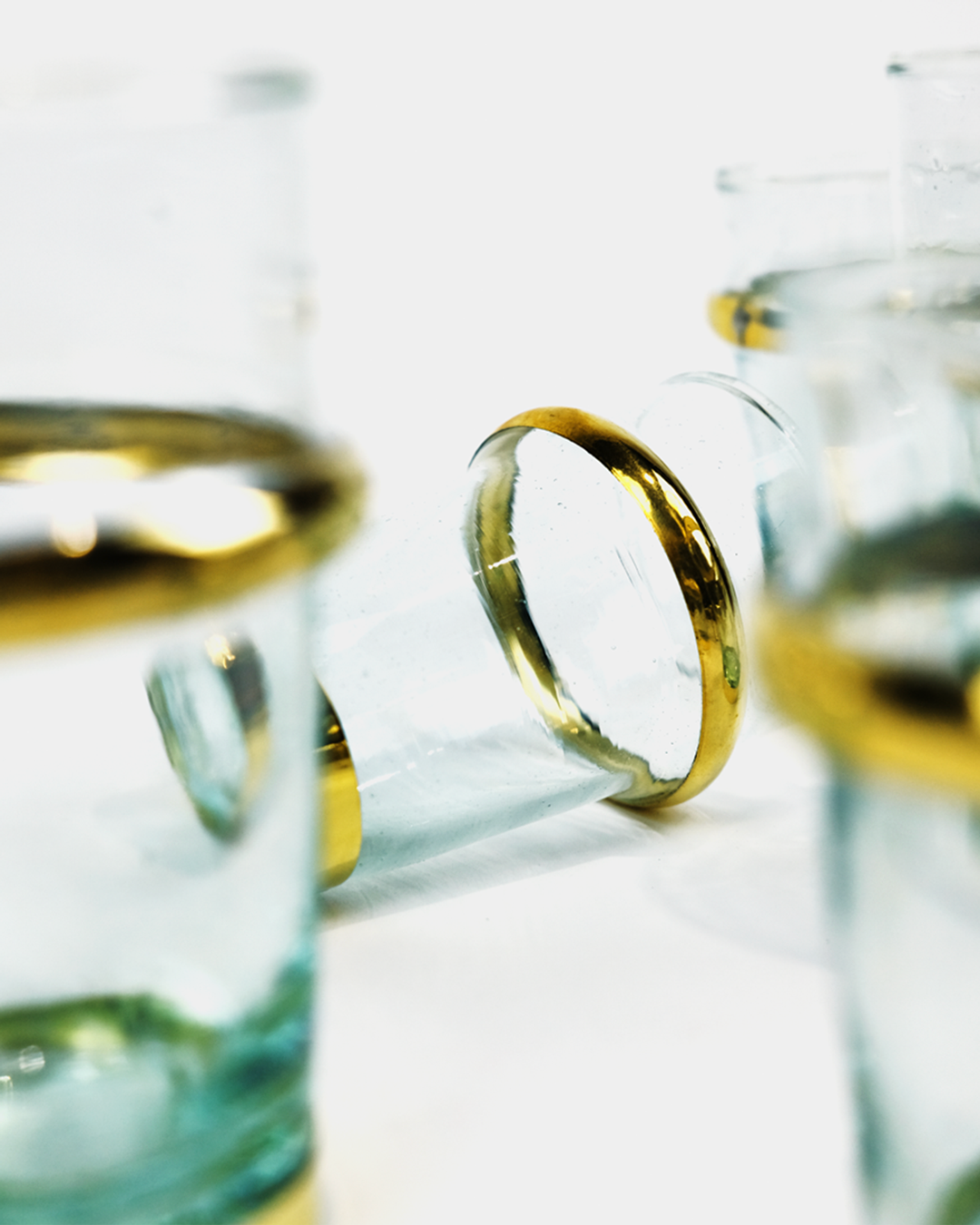 Set 6 Verres à Thé Marocains avec Finitions Dorées