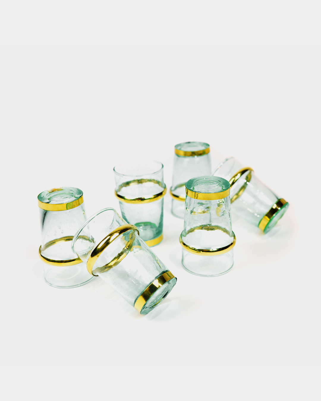 Set 6 Verres à Thé Marocains avec Finitions Dorées