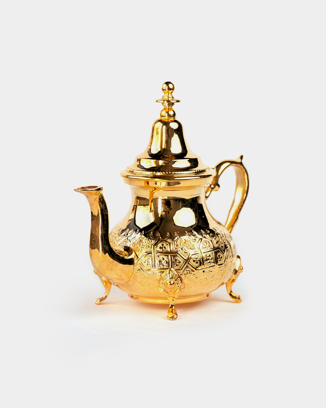 Moroccan Beldi Teapot with Legs in Gold