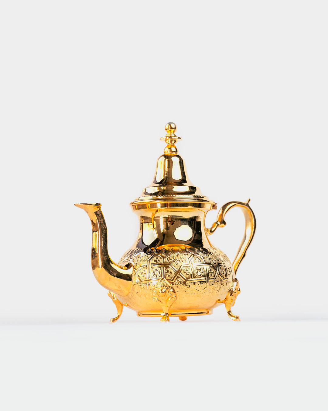 Moroccan Beldi Teapot with Legs in Gold