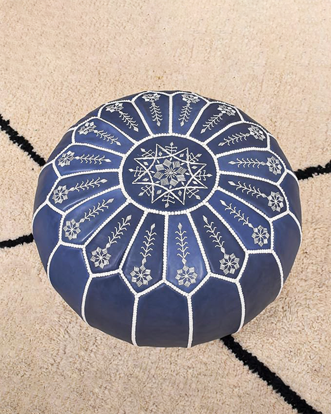 Pouf Ottoman Marocain en Cuir