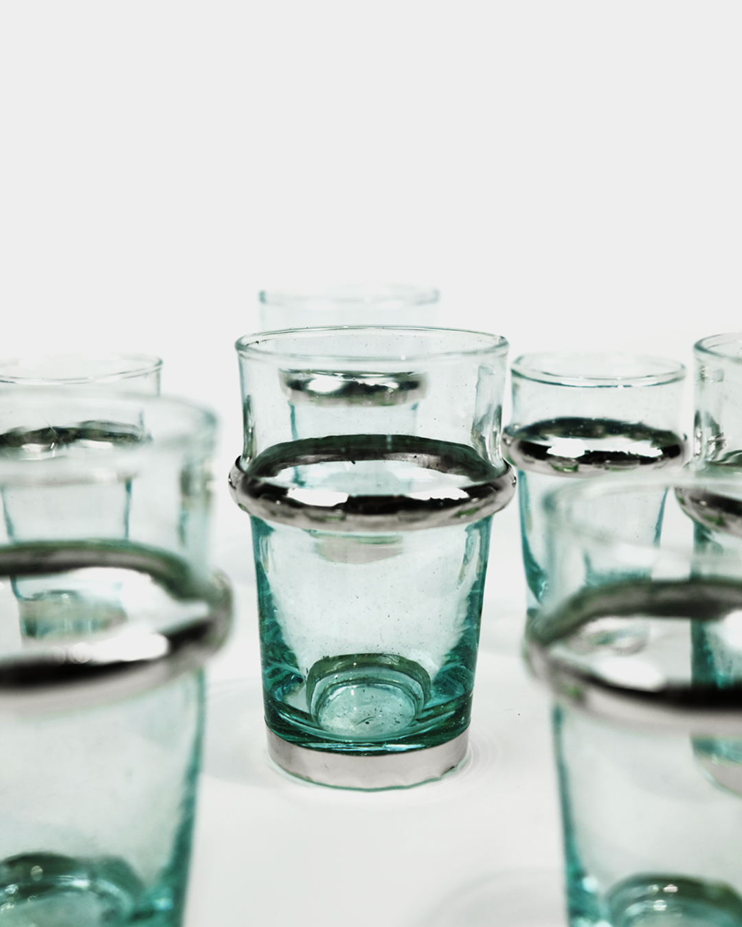 Set de 6 Verres à Thé Marocains avec Finitions Argentées